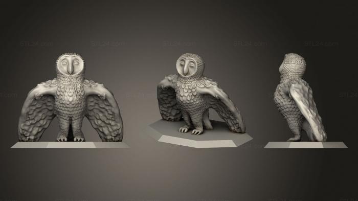 Animal figurines (Barn Owl, STKJ_1898) 3D models for cnc